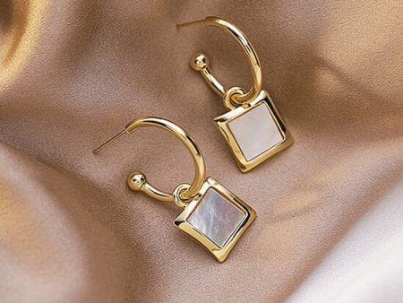 Acrylic & 18K Gold-Plated Square Drop Earrings Hot on Sale