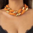 Orange Acrylic & 18K Gold-Plated Curb Chain Necklace Online