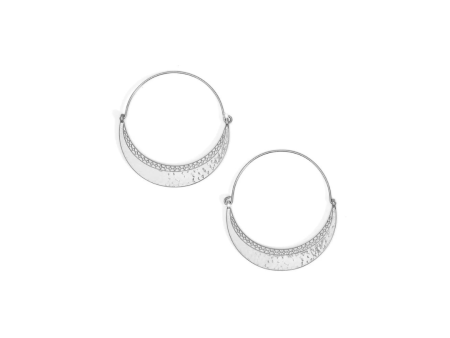 [Brighton] Palm Canyon Large Hoop Earrings-Silver Online Sale