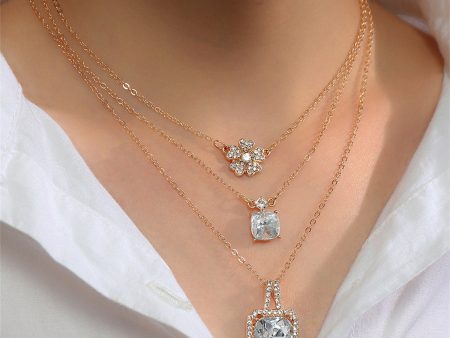 Crystal & Cubic Zirconia 18K Gold-Plated Flower Pendant Necklace Set Online Sale