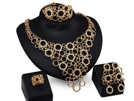 Cubic Zirconia & 18K Gold-Plated Multi-Circle Statement Necklace Set Online