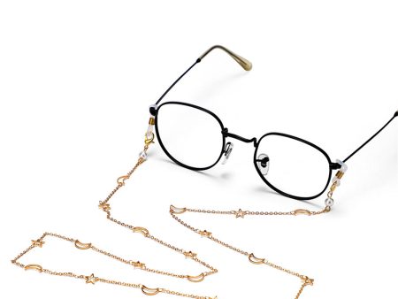 Pearl & 18K Gold-Plated Celestial Station Glasses Chain For Cheap