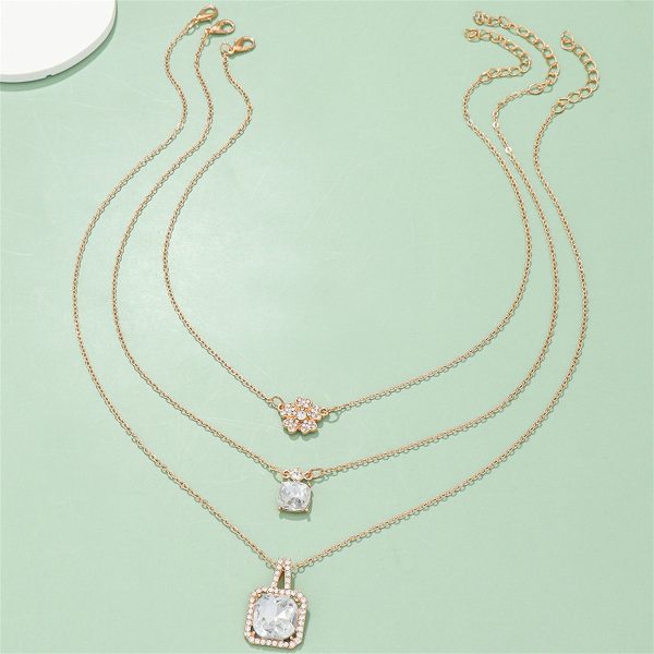 Crystal & Cubic Zirconia 18K Gold-Plated Flower Pendant Necklace Set Online Sale