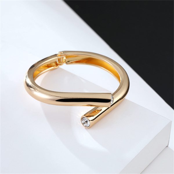 Cubic Zirconia & 18K Gold-Plated Bypass Bangle Supply