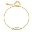 Crystal & 18K Gold-Plated Oval-Cut Charm Bracelet For Sale