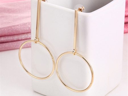 18K Gold-Plated Open Circle Drop Earrings Cheap