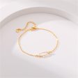 Crystal & 18K Gold-Plated Oval-Cut Charm Bracelet For Sale