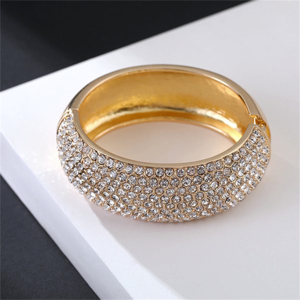 Cubic Zirconia & 18K Gold-Plated Bangle For Discount