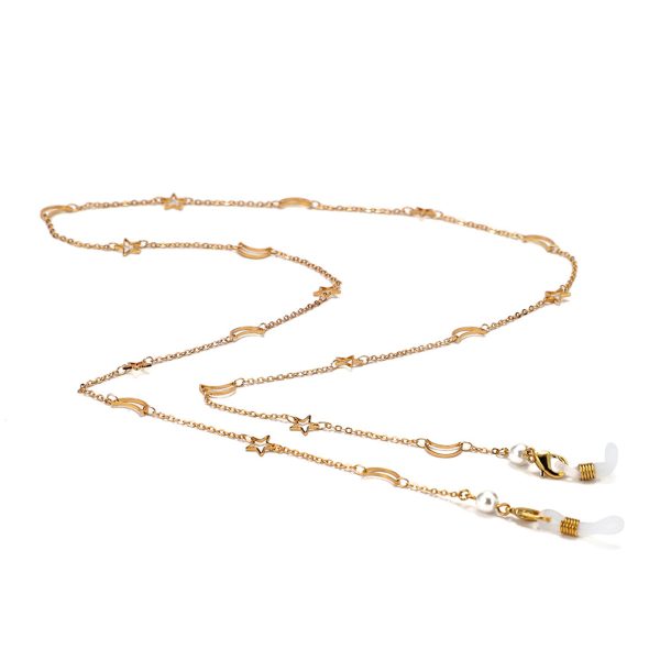 Pearl & 18K Gold-Plated Celestial Station Glasses Chain For Cheap