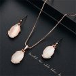 Cats Eye & Cubic Zirconia Drop Earring & Pendant Necklace Hot on Sale