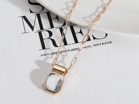 White Turquoise & 18K Gold-Plated Ladder Pendant Necklace Discount