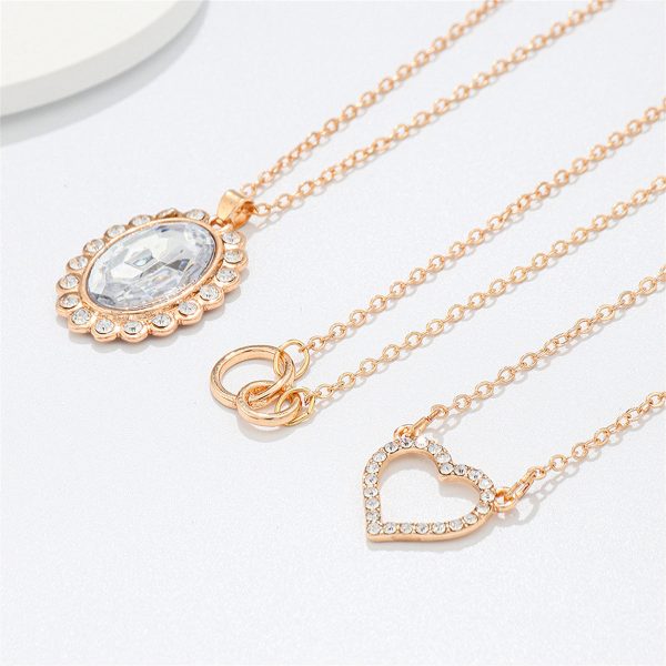 Clear Crystal & Cubic Zirconia 18K Gold-Plated Oval Pendant Necklace Set Hot on Sale