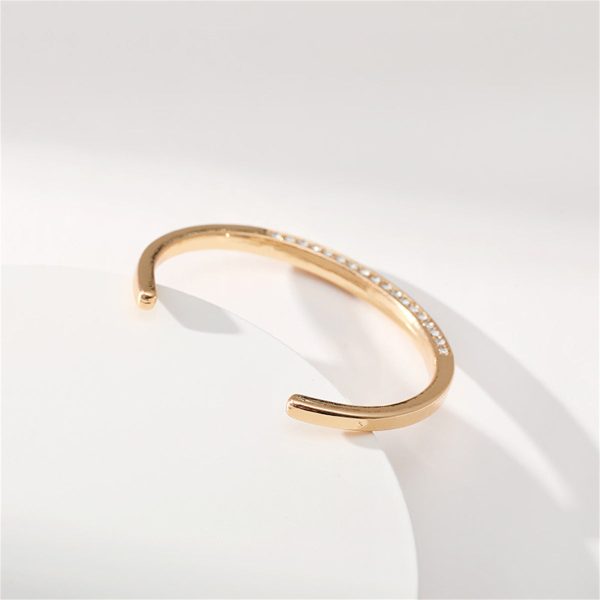 Cubic Zirconia & 18K Gold-Plated Cuff For Cheap