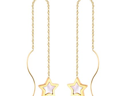 Shell & 18K Gold-Plated Star Ear Threader Cheap