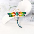 Crystal & Pearl Enamel 18K Gold-Plated Dragonfly Brooch Supply