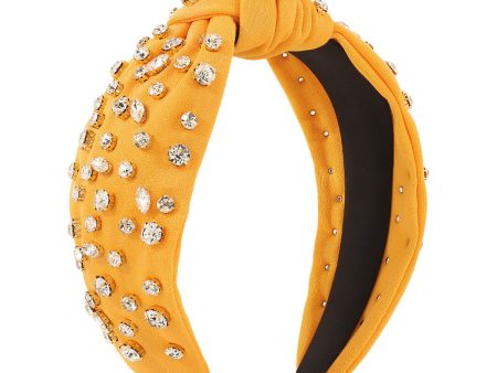 Cubic Zirconia & Yellow Polyester Hard Headband Discount