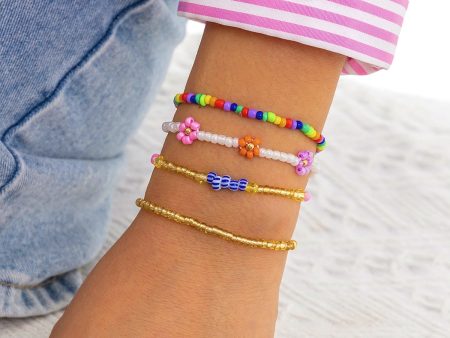 Multicolor Howlite & Acrylic Bead Stretch Bracelet Set Online now