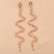 Pink Cubic Zirconia & 18K Gold-Plated Snake Drop Earrings Hot on Sale