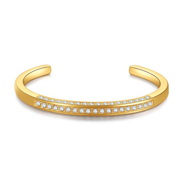 Cubic Zirconia & 18K Gold-Plated Cuff For Cheap