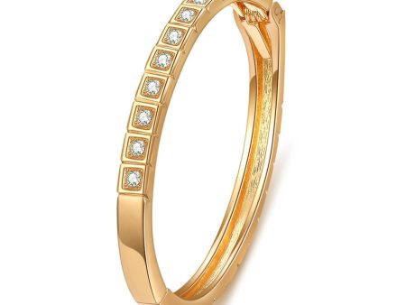 Cubic Zirconia & 18K Gold-Plated Bangle Bracelet Discount