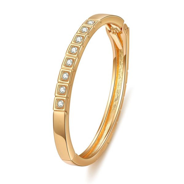 Cubic Zirconia & 18K Gold-Plated Bangle Bracelet Discount