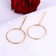 18K Gold-Plated Open Circle Drop Earrings Cheap