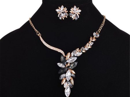 Cubic Zirconia & 18K Gold-Plated Statement Black Earrings & Necklace Hot on Sale