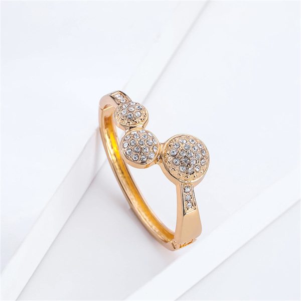 Cubic Zirconia & 18K Gold-Plated Circles Bangle Supply