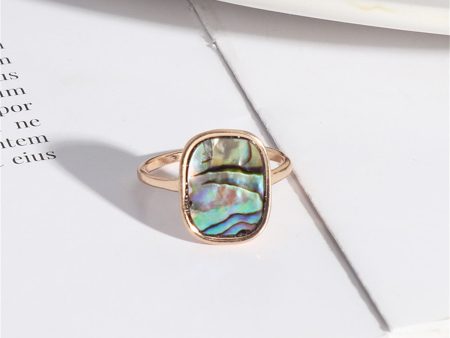 Abalone Shell & 18K Gold-Plated Bezel-Set Cushion Ring Online Hot Sale