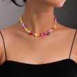 Crystal & Pearl Multicolor Polymer Clay Flower Fruit Station Necklace Online now