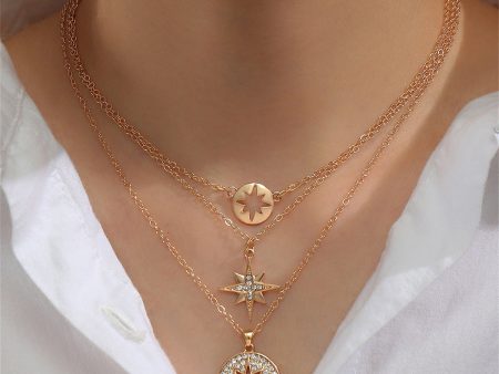 Cubic Zirconia & 18K Gold-Plated Pavé Star Pendant Necklace Set Online Hot Sale