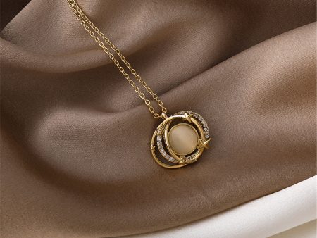 Cats Eye & 18K Gold-Plated Planet Pendant Necklace Sale