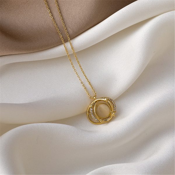 Cats Eye & 18K Gold-Plated Planet Pendant Necklace Sale