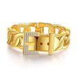 Cubic Zirconia & 18K Gold-Plated Belt Bracelet Online now