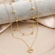 Cubic Zirconia & 18K Gold-Plated Heart Pendant Layered Necklace Supply