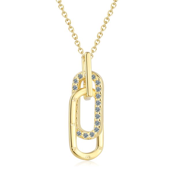 Cubic Zirconia & 18K Gold-Plated Interlocking Oval Pendant Necklace Online