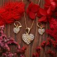 Cubic Zirconia & 18K Gold-Plated Heart Leverback Earrings Set Fashion