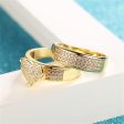 Cubic Zirconia & 18K Gold-Plated Heart Band Ring Set Discount