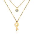 Cubic Zirconia & 18K Gold-Plated Key Layered Pendant Necklace Online Hot Sale