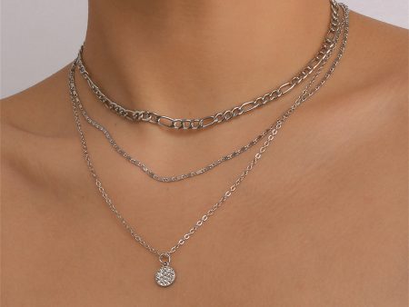 Cubic Zirconia & Silver-Plated Layered Chain Necklace Set on Sale