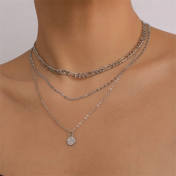 Cubic Zirconia & Silver-Plated Layered Chain Necklace Set on Sale