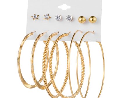 Cubic Zirconia & 18K Gold-Plated Hoop Earrings Set Online Hot Sale