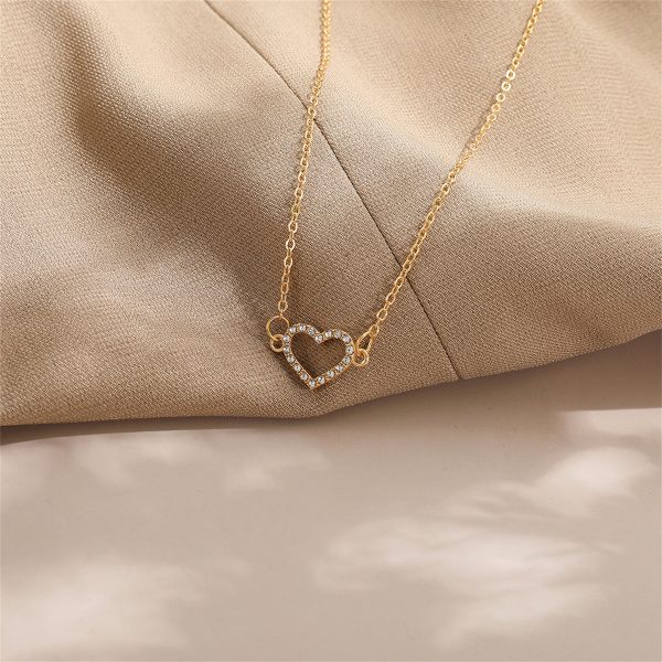 Cubic Zirconia & 18K Gold-Plated Heart Pendant Necklace Hot on Sale