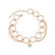 Cubic Zirconia & 18K Gold-Plated Hoop Chain & Star Choker For Sale