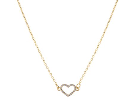 Cubic Zirconia & 18K Gold-Plated Heart Pendant Necklace Hot on Sale