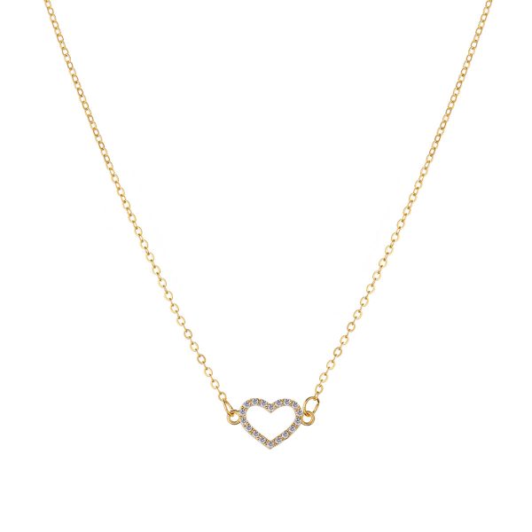 Cubic Zirconia & 18K Gold-Plated Heart Pendant Necklace Hot on Sale