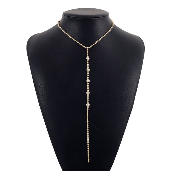 Cubic Zirconia & 18K Gold-Plated Lariat Necklace Online Sale