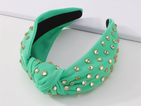 Green & Cubic Zirconia Knot-Accent Hard Headband Online now