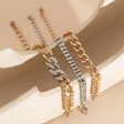 Cubic Zirconia & Two-Tone Curb Chain Bracelet Set Fashion