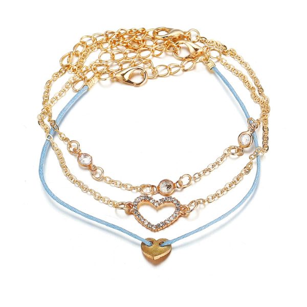 Cubic Zirconia & 18K Gold-Plated Heart Bracelet Set Online now